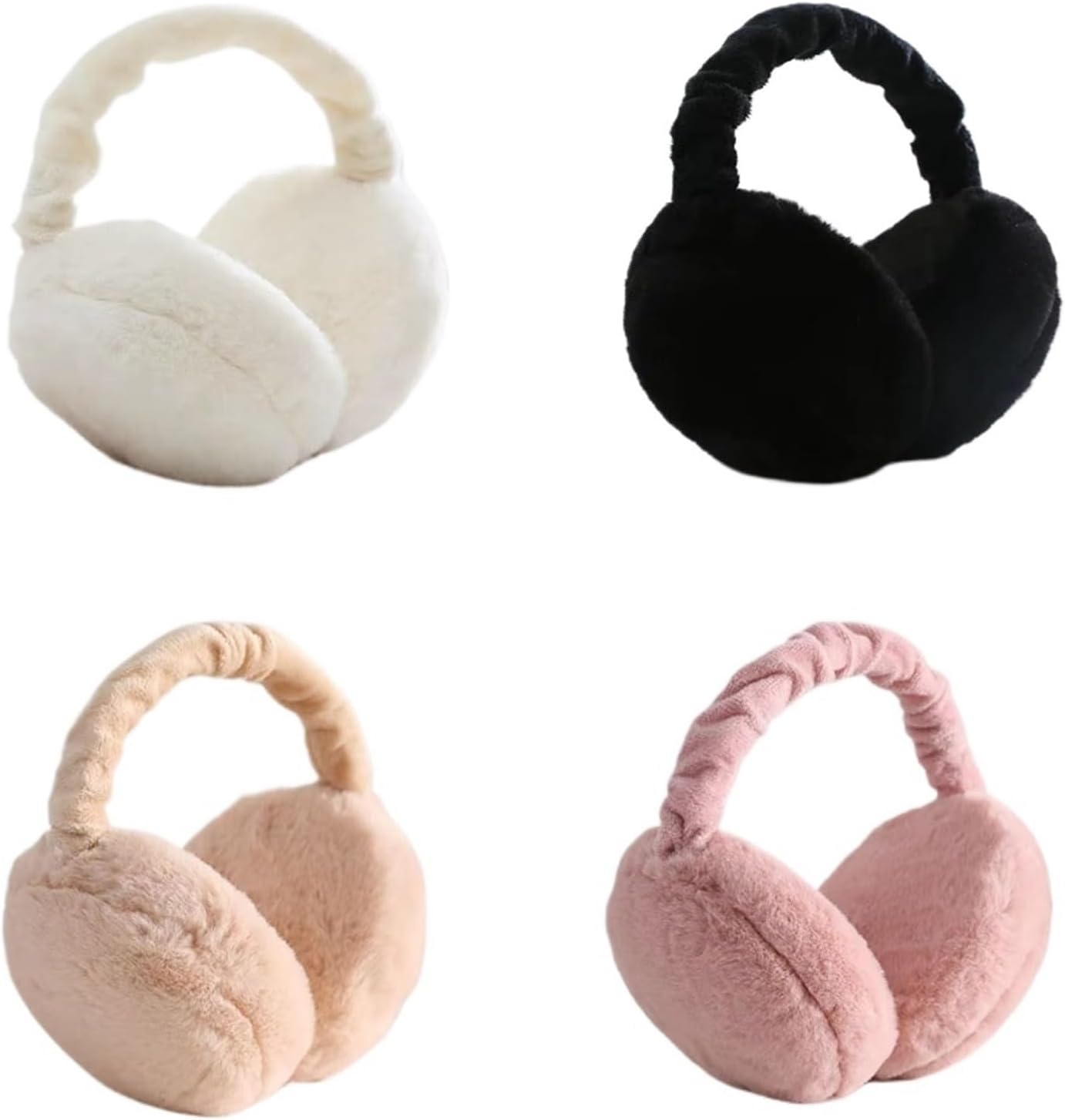 Winter Ear Muffs for Men and Women - 1/2/4 Pcs Solid Color Earflap for Cold Weather Protection