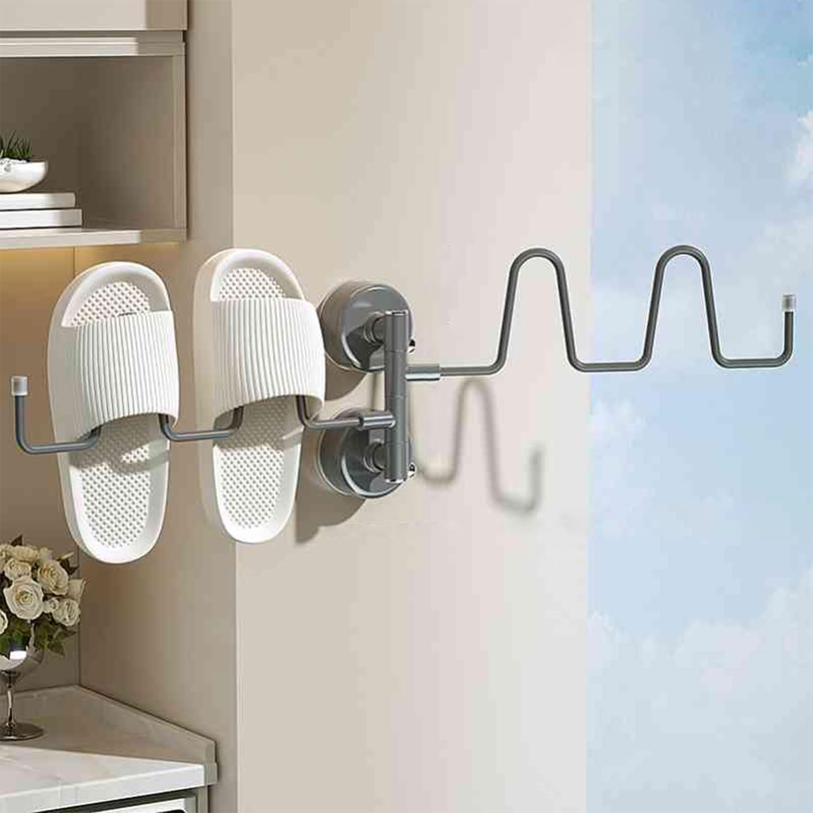 JHDXL Scarpiera Girevole Portascarpe Salvaspazio, Carosello Portascarpe Supporto, Scaffale Angolare, Scarpiera Da Parete, Scarpiera Girevole In Metallo(Grey)
