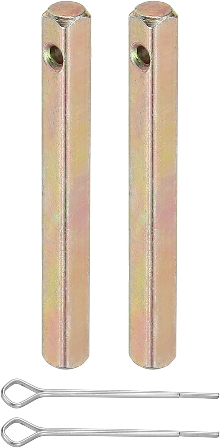 PATIKIL Square Door Knob Spindle 50x5mm, 2 Pack Replacement Carbon Steel Spare Door Handle Spindle Bar with Hole for Most Mortise Type Door Knobs, Gold