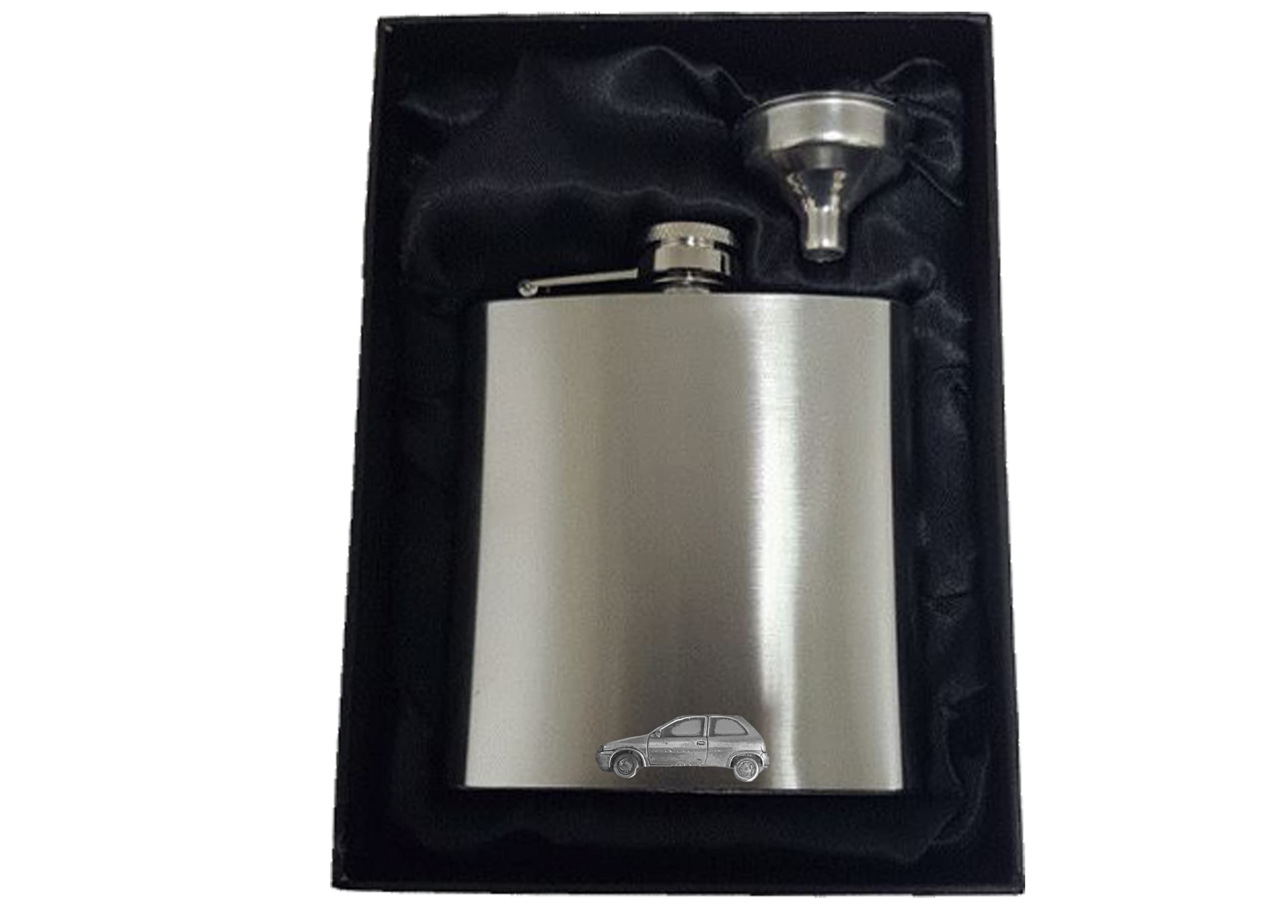 Flasque en acier inoxydable 177 ml avec motif de voiture effet étain Vaux Corsa 3 portes