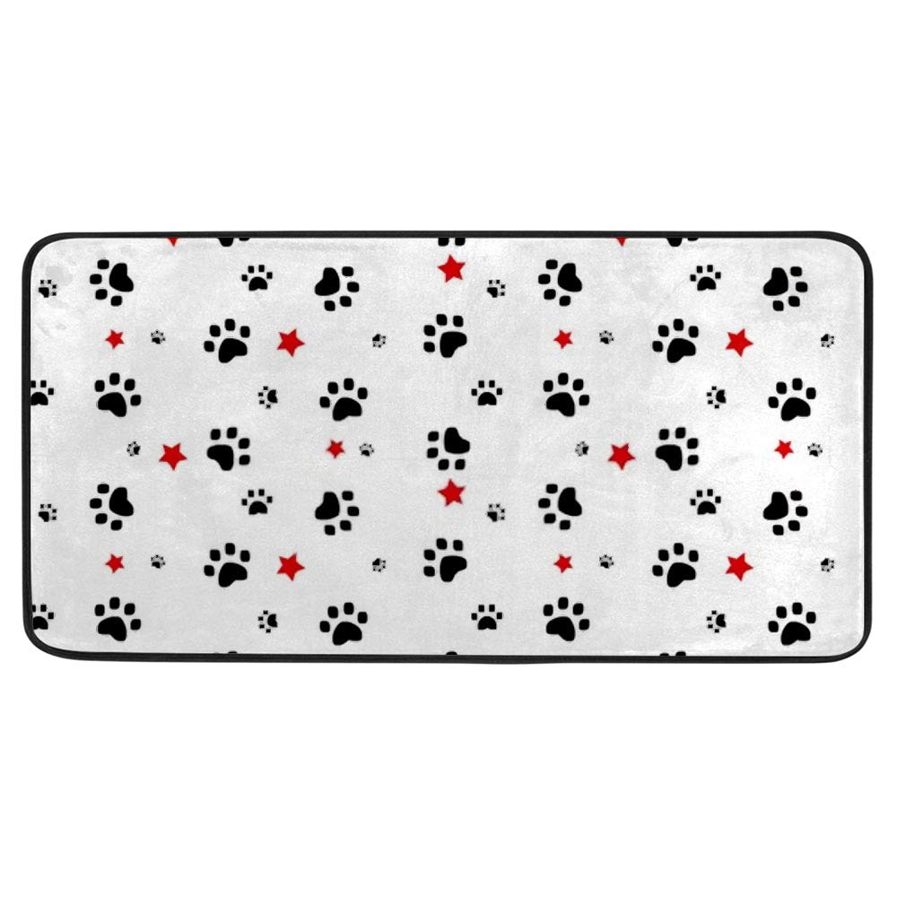 Tapis de cuisine anti-glisse pour protéger le sol motif patte de chien