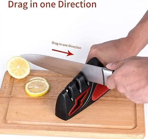 Miniatura 3 de Afilador de cuchillos de cocina, herramienta profesional para reparar, afilar y pulir cuchillas, herramienta de afilado manual de 3 etapas, diseño