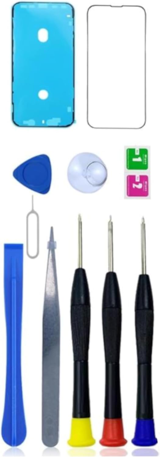 for IPhone 12/12 Pro Screen Replacement Kit 6.1-Inch, 3D Touch LCD Display Digitizer with Frame Assembly and Repair Tools, Compatible with (A2172, A2341)