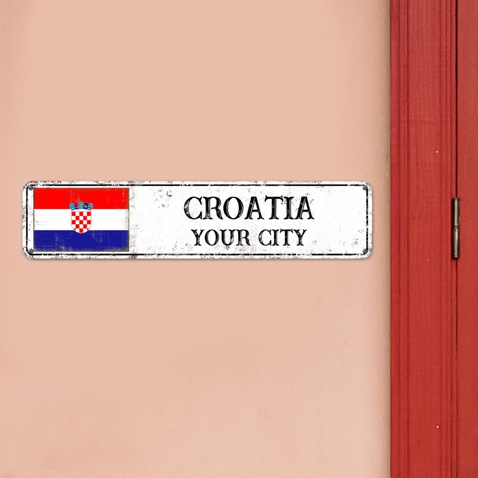 KUSTOM ART Plaque En Métal Motif En Relief HR Croatie