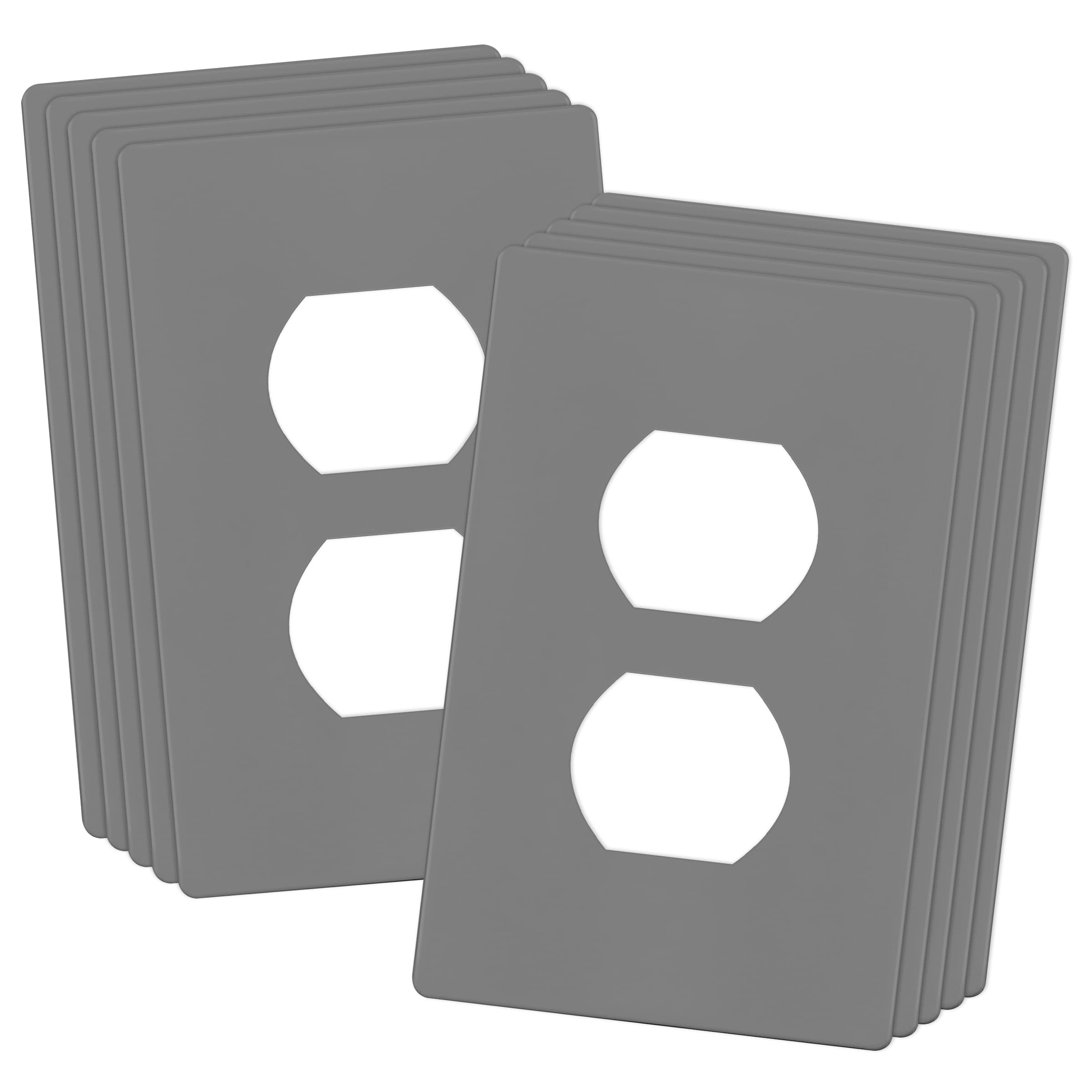 ENERLITES Piastra Da Parete Per Presa Duplex – 1 Gang, Grigio 11,4x7 Cm – Policarbonato Infrangibile, Certificazione UL