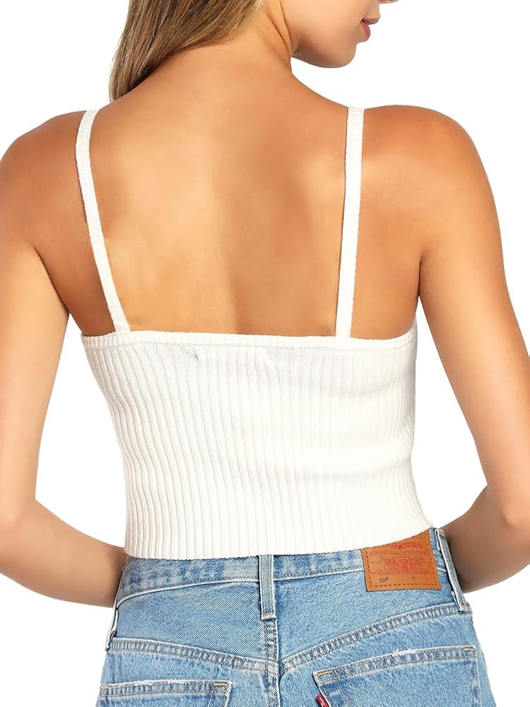 Swahen Women's Sexy Twist Front Crop Tops Casual Versatile