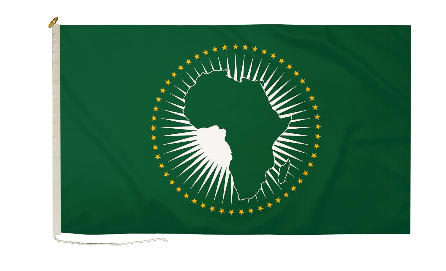 DuraFlag African Union Small Courtesy 20x12" Rope and Toggled Premium Quality 50x30cm Flag