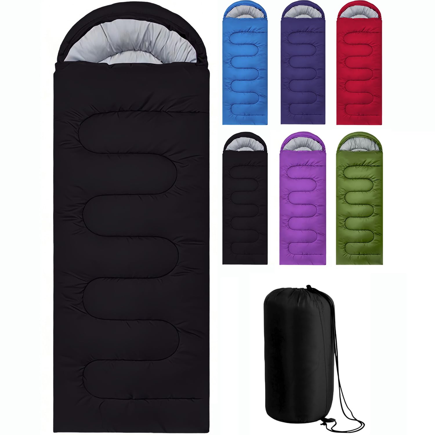 Sleeping Bags for Adults & Kids Sleeping Bag 3-4 Season, Ultralight Carry Bag, Soft, Adult Blanket, Lightweight Compact for Outdoor Camping, Travel, Hiking, Indoor & Outdoor Use
