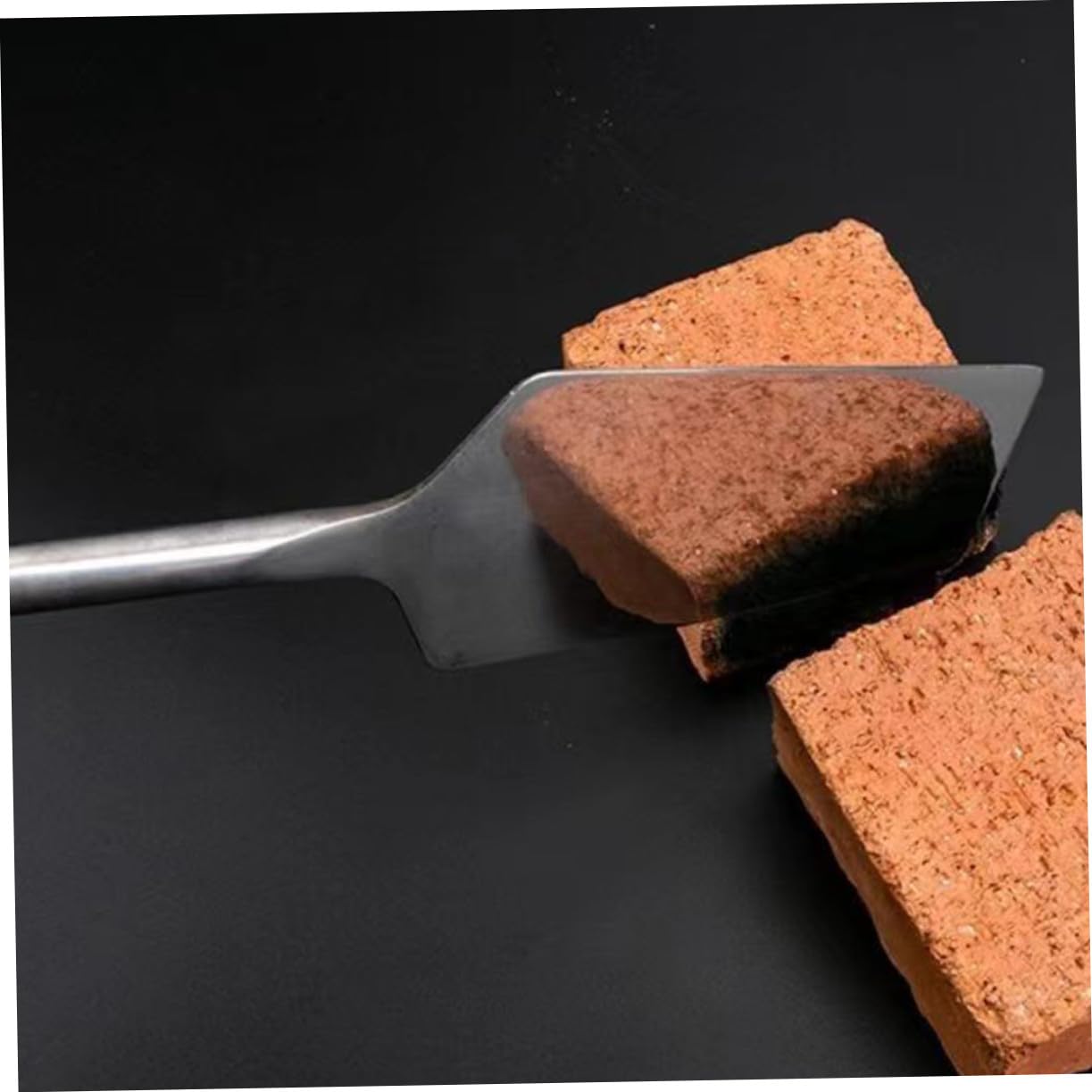 TEHAUX Truelle à Briques Inoxydable Robuste Outils de Maçonnerie Finition Béton Tête Plate Antiadhésive Ergonomique pour Construction Chantier Usage Professionnel