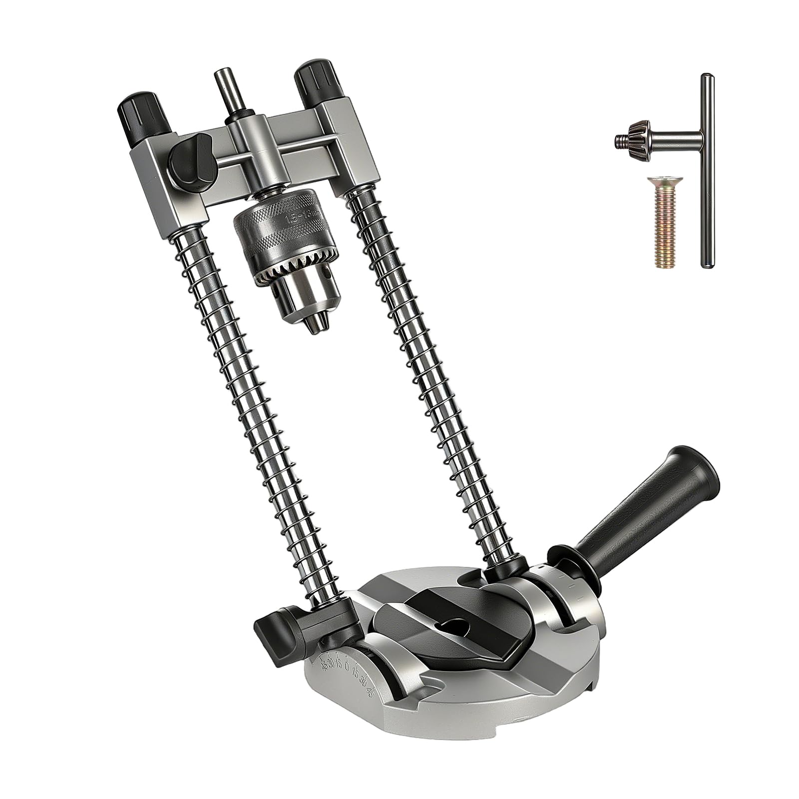 GEARCELL Drill Guide Stand Portable Press Attachment 45°–90° 13mm Chuck Jig