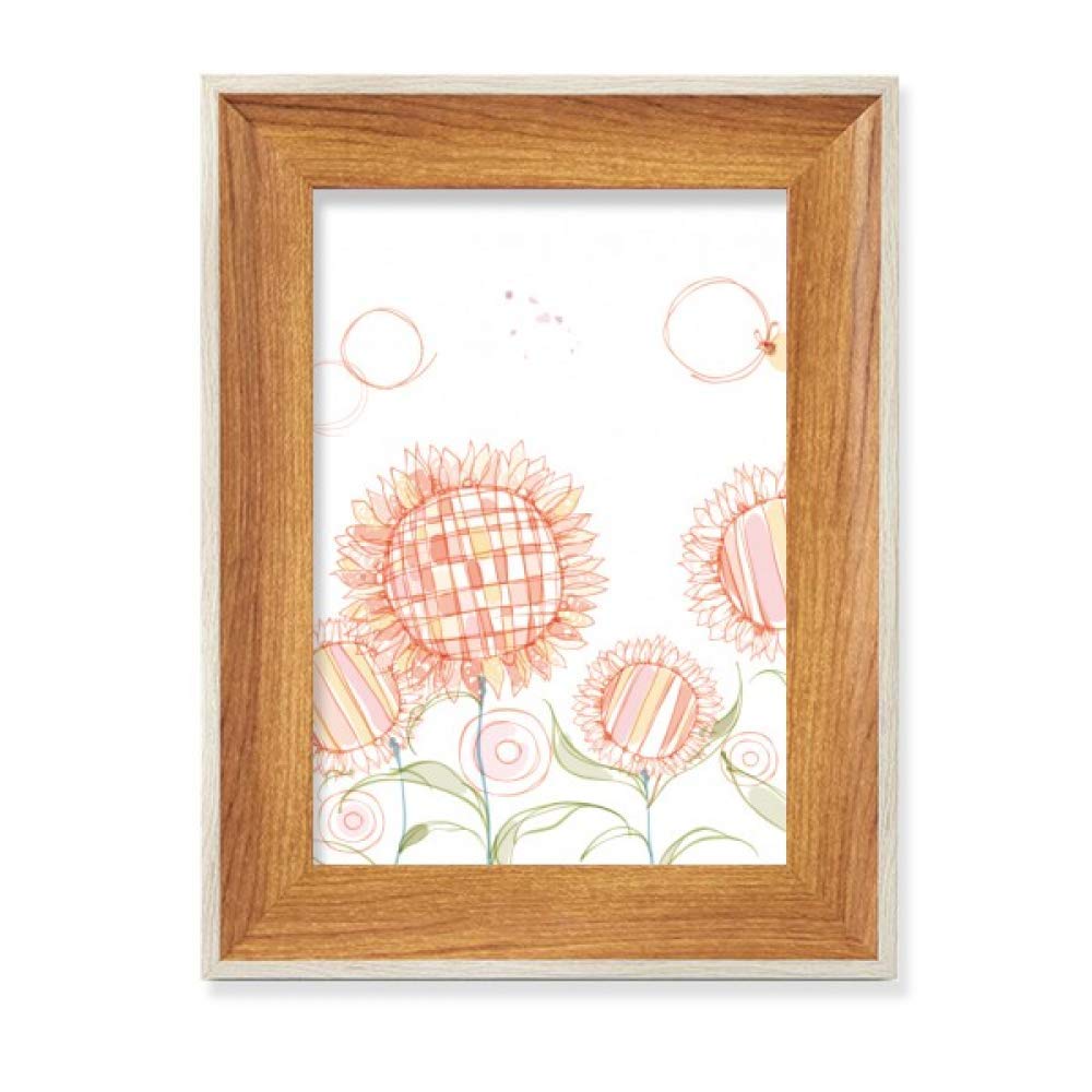 Fleur de tournesol cadre photo bois pour égayer un bureau sombre sans travaux