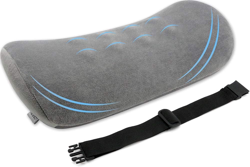 Lumbar Support Pillow for Office Chair and Car Seat Memory Foam Lower Back Lumbar Support Cushion Ergonomic Back Support Pillow for Back Pain Relief with Skin Affinity Cover: Kitchen & Dining