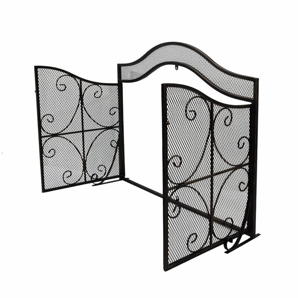 Schermi per Caminetti di Guardia Pannello Camino Schermo piano con porta Casa Camino Schermo Schermo Partition Vernice in ferro battuto Fire Position Porta Decorazione Accessori per Caminetti in Rete