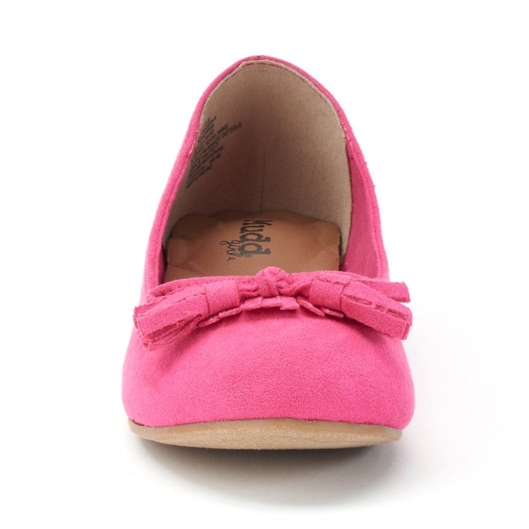 MUDD Girls' Tassel Ballet Flats (13, Black)