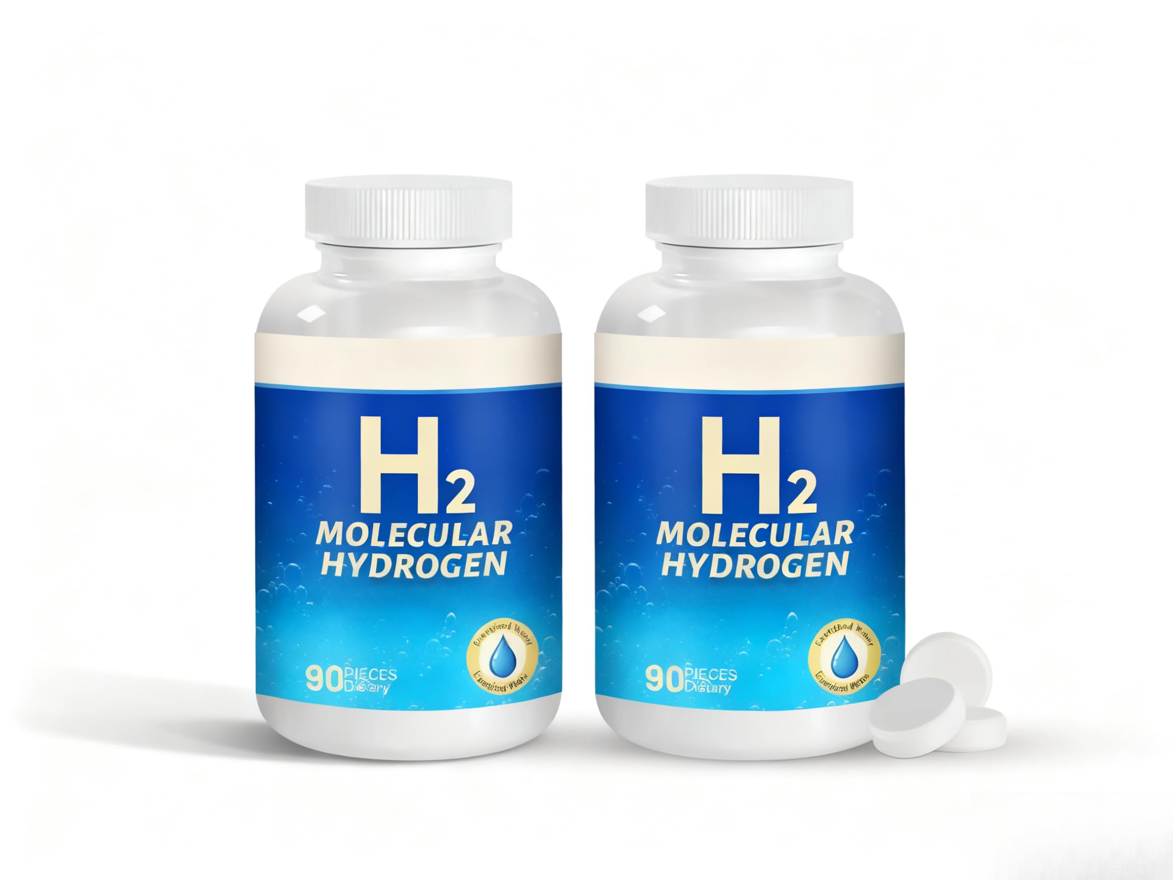 Tabletas De Hidrógeno Molecular H-2: Tabletas De Hidrógeno De Agua Potable Que Apoyan La Salud, La Recuperación Y La Función Cognitiva, 90 Unidades ,2 pcs
