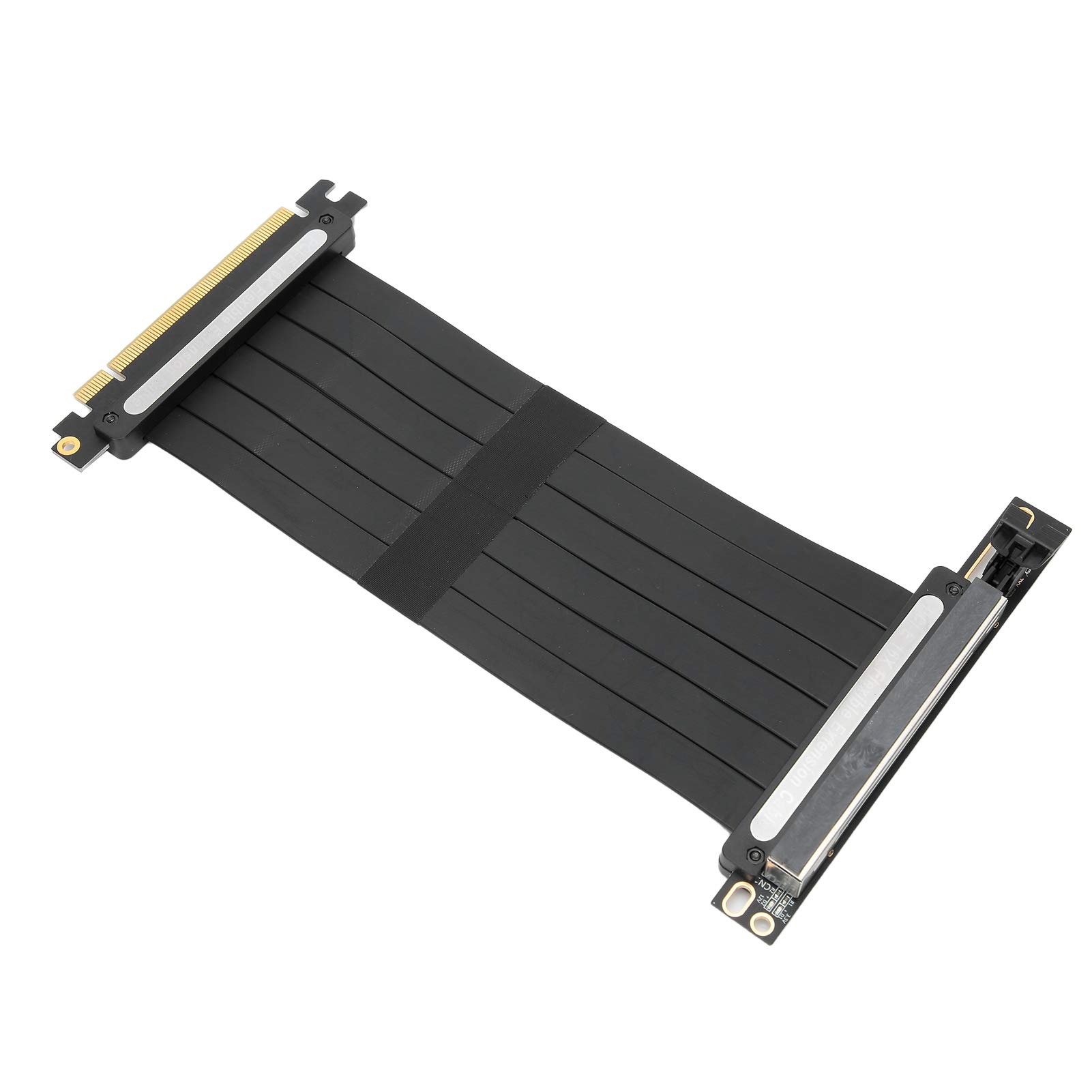 aqxreight Câble PCIE 16X avec LED Rallonge PCI Express Riser Extender Pièces d'ordinateur 128Gbp/s Offre 3 Matériaux de Protection Doré, Atténuation Durable et PCI?E ?E