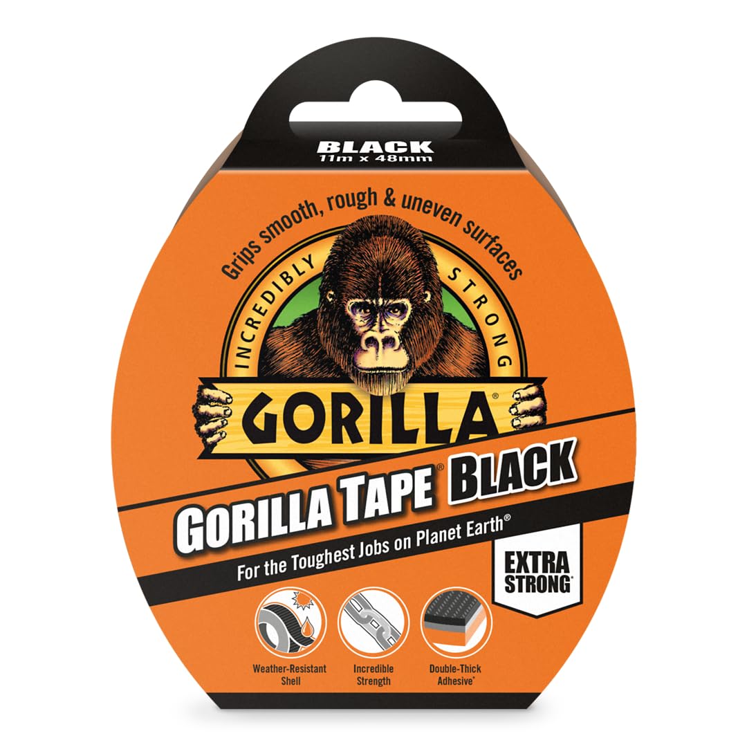 Gorilla 3044000 Taśma Klejąca, Czarny, 11 m x 2 sztuki