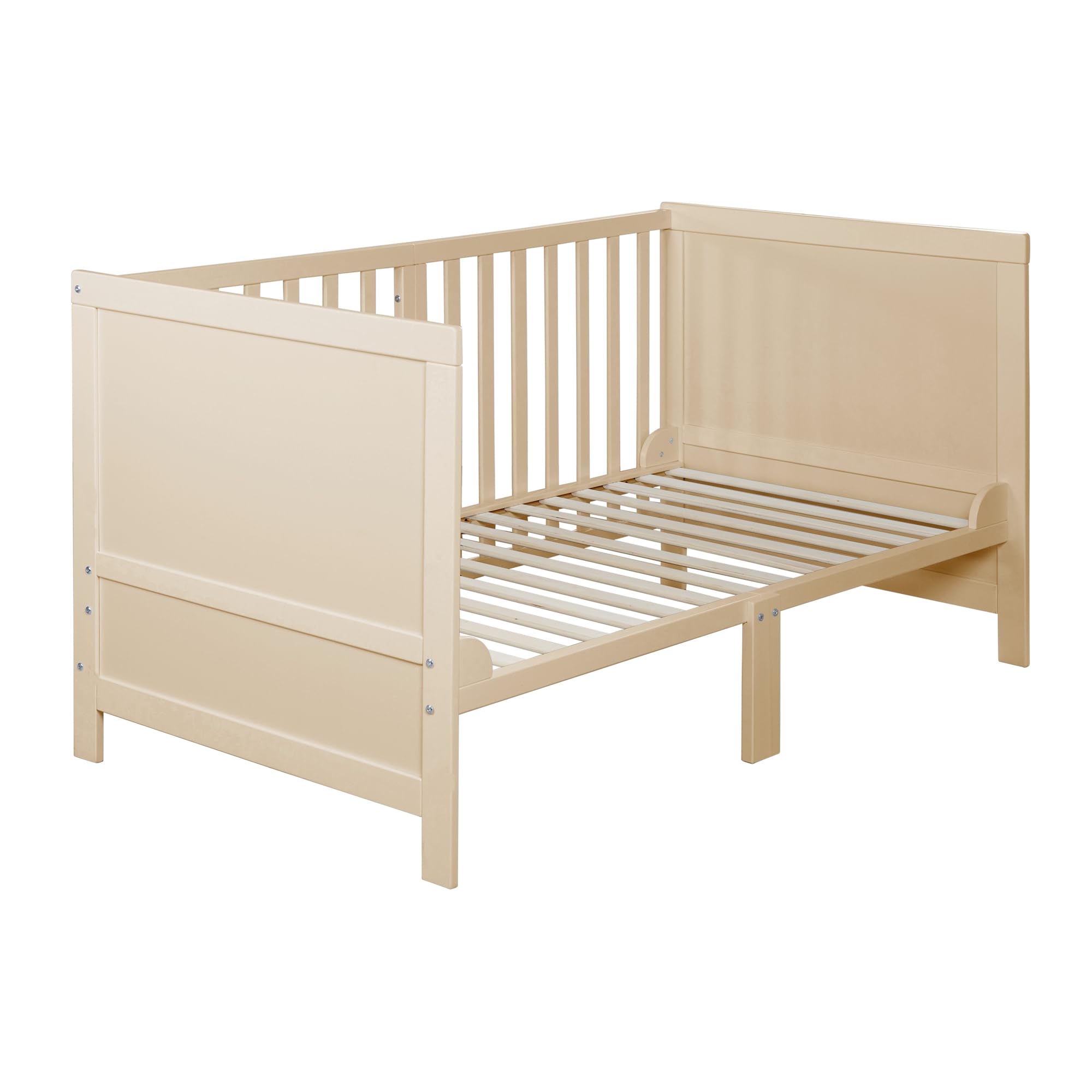 roba łóżeczko dziecięce EASY SLEEP 70 x 140 cm w zestawie z elementami do przebudowy - rosnące łóżeczko ze szczebelkami, 3-stopniowa regulacja wysokości - 3 wyjmowane szczebelki - drewno naturalne