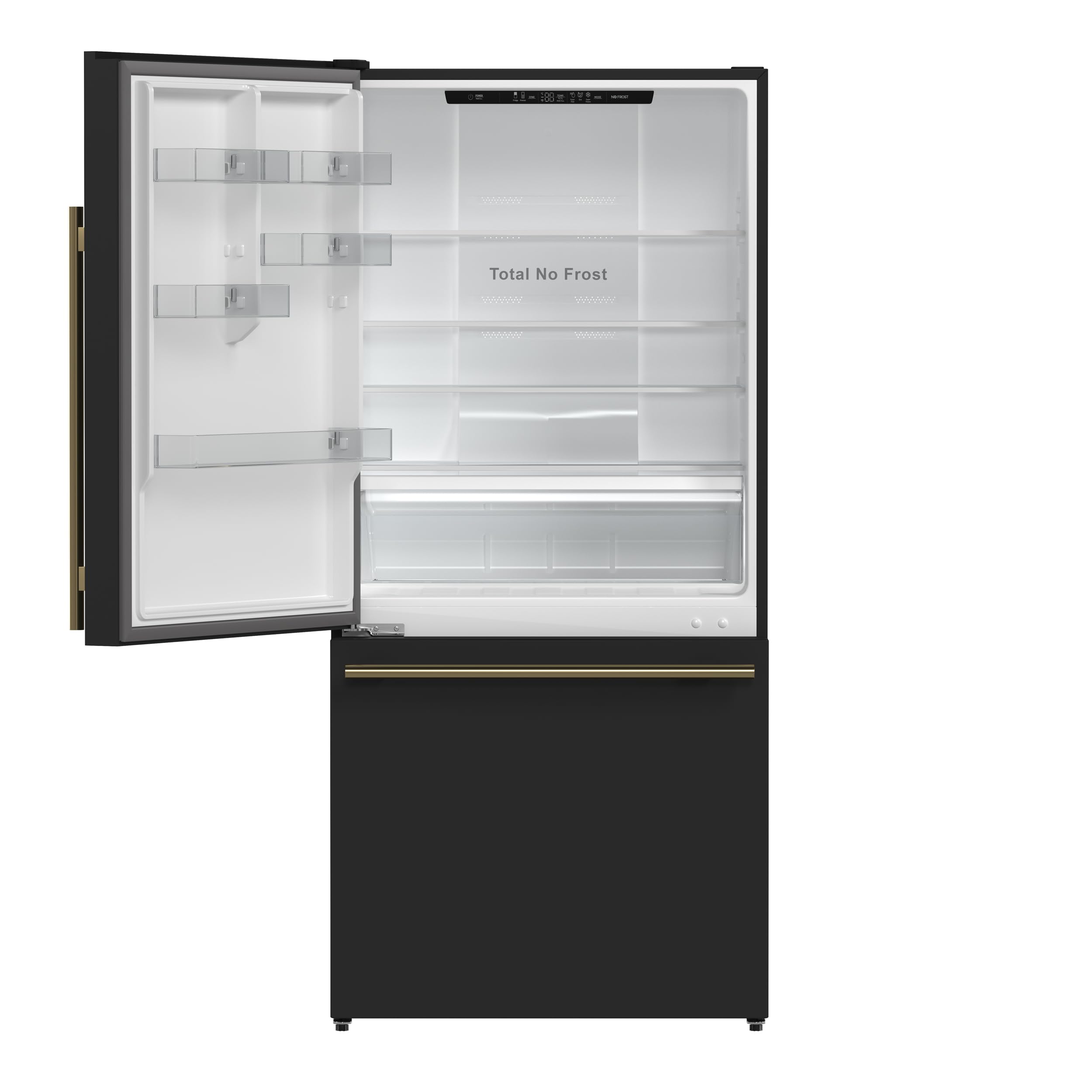 Forno Milano 62-Inch 2-Piece Freestanding Refrigerator With Dual Bottom Freezers 34.4 Cu.Ft Touch Control Ice Maker – Black on Fridge.com - View 6
