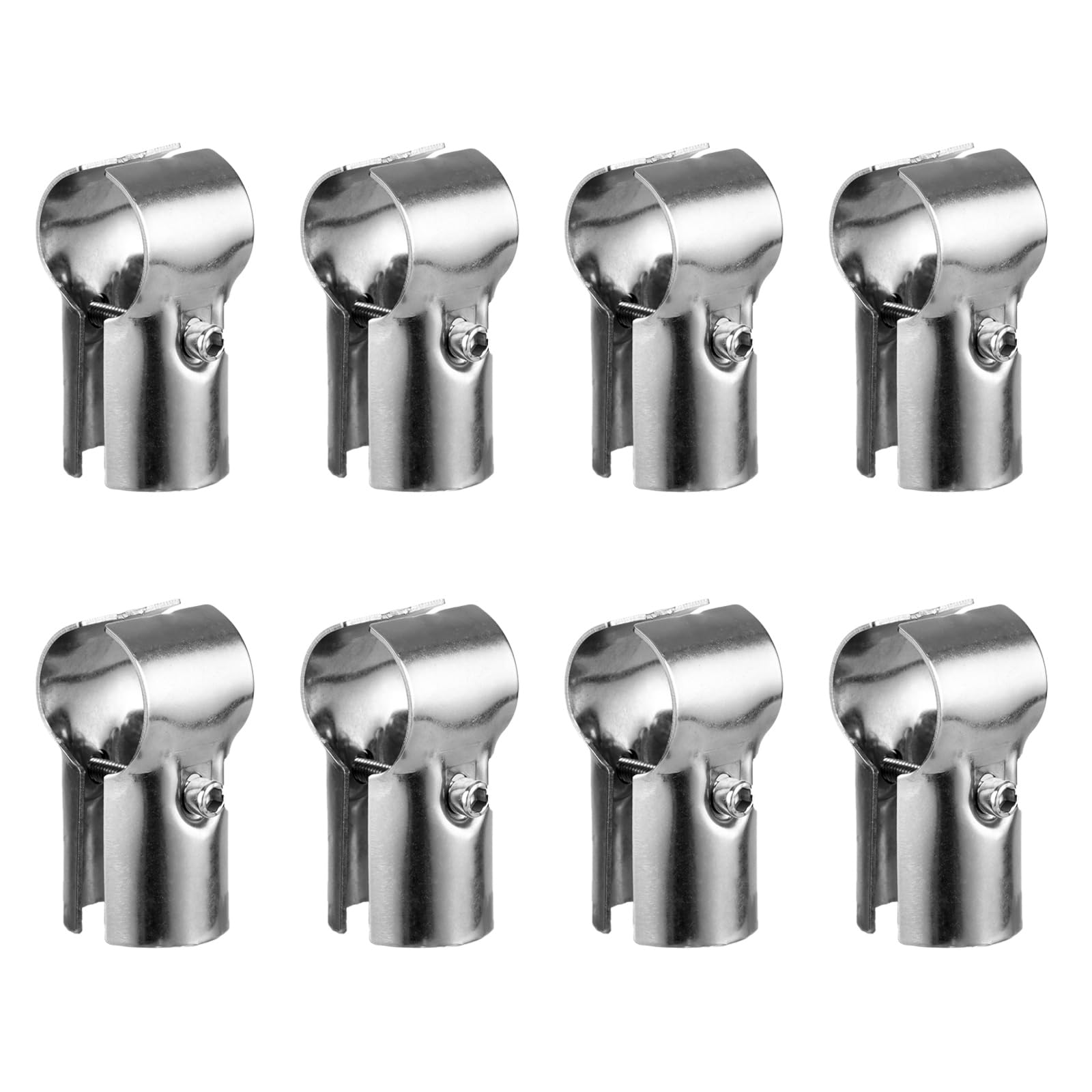 Acrux7 8 Pack 1-1/4" x 1-1/4" End Rail T Clamp, Stainless Steel Fence T Clamp Chain Link Fence Parts Pipe Connector for 1.25 Inch (32mm) OD Pipes (