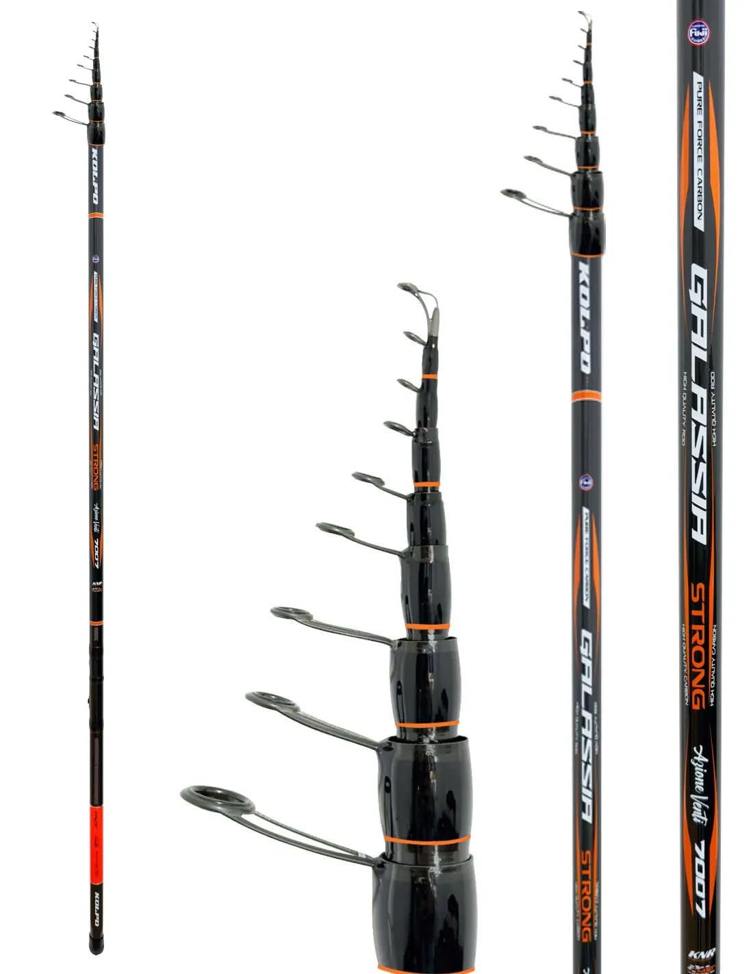 Kolpo Galassia Strong Canna Bolognese Carbonio 40T con Anelli Fuji – Azione 20g, 6m Pesca in Mare e Acqua Dolce