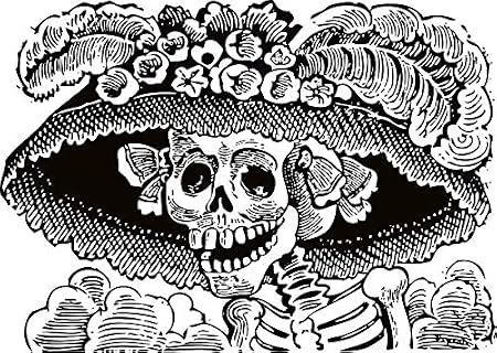 Amazon.com: Calavera Catrina | Blanco y Negro | Día de los Muertos | Dia De  Los Muertos – Vinilo adhesivo de corte de tinte – Simplemente despegue y  pegue : Automotriz