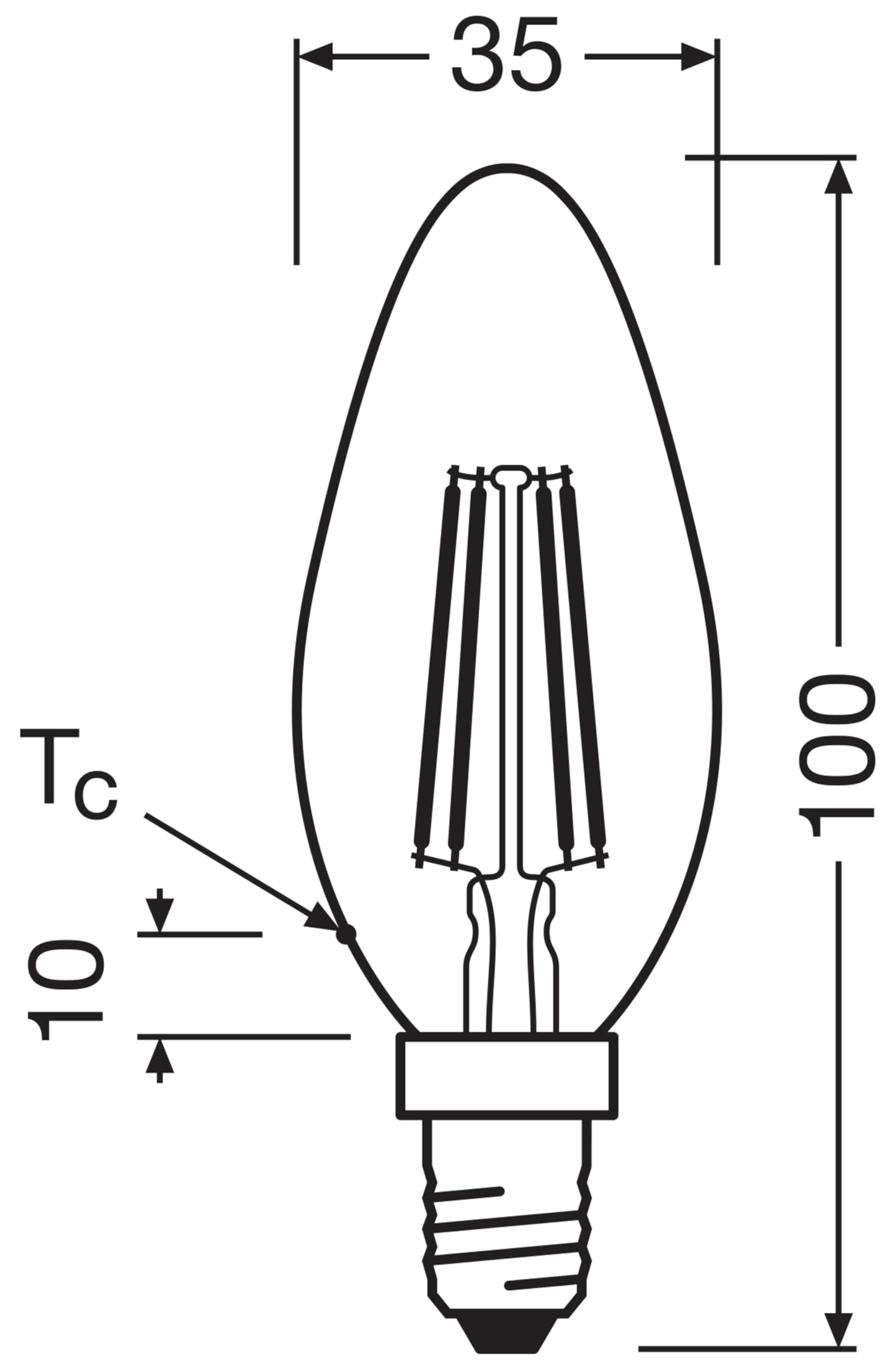 OSRAM Lampa LED | Trzonek: E14 | Ciepły biały | 2700 K | 4 W | przezroczysta | LED BASE CLASSIC B [Klasa efektywności energetycznej A++]