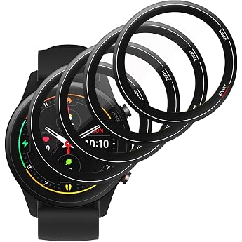 Pack of 4 Screen Protectors Compatible with Xiaomi Mi Watch 3D Full Screen Protector Anti-Scratch/Bubble/Fingerprint HD Screen Protector