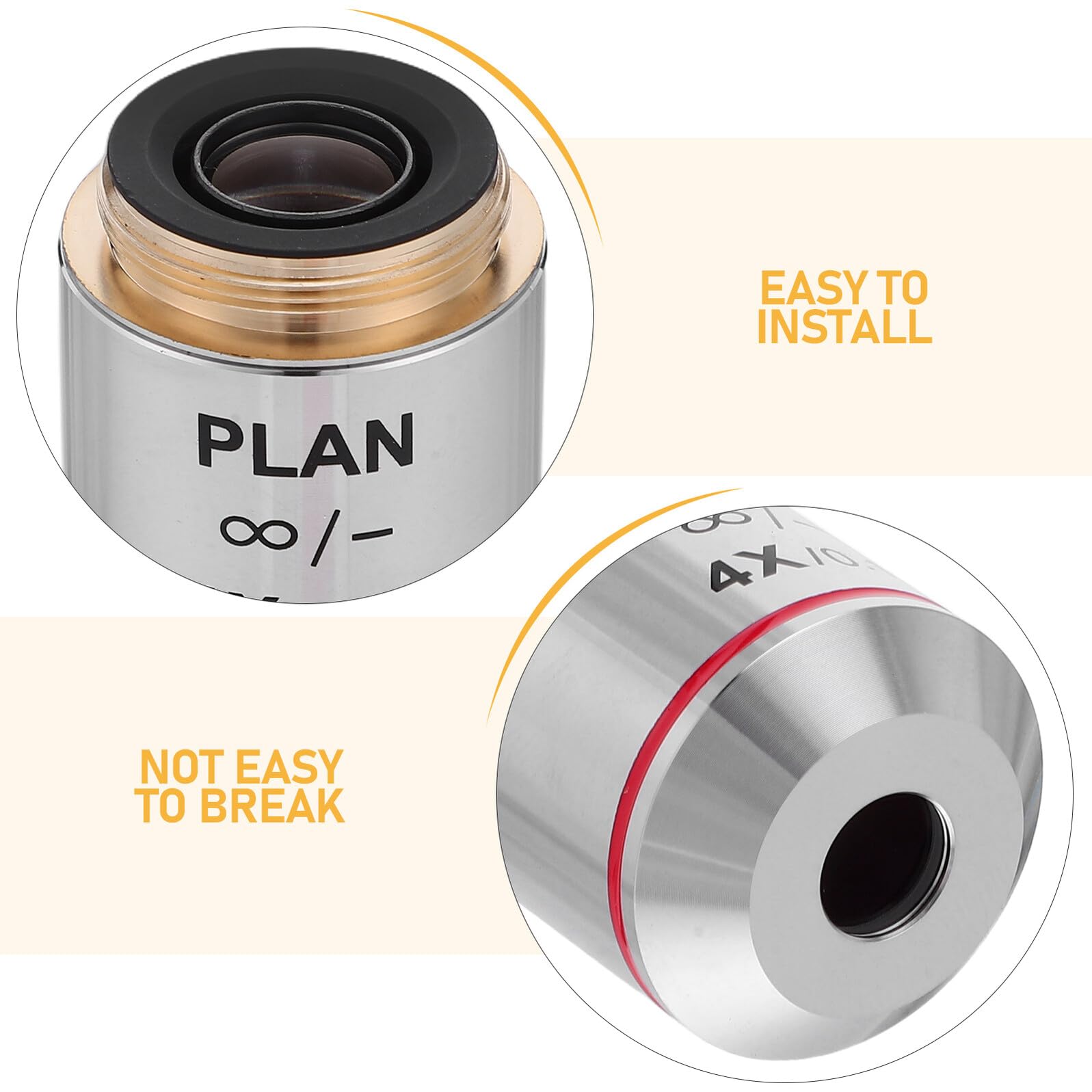 Angoily Objectif Plan pour Microscope Professionnel Lentille de Remplacement Haute Résolution pour Analyse Images Laboratoire sans Distorsion
