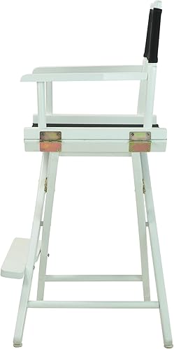 Miniatura 6 de Casual Home - Silla de director de 24.0 in, marco blanco con lienzo negro, altura de mostrador Marco blanco - Madera maciza,Marco blanco/lona