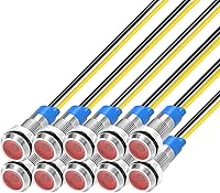 Vista 29 de 10 piezas de luz indicadora LED con cable impermeable de 6 mm AC/DC 12-24V (Azul)