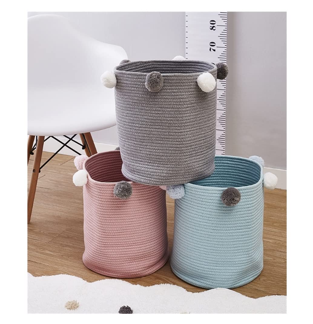 Wäschekorb Wäschekasten Wäschekorb Aus Baumwollseil, Für Kleidung, Aufbewahrungskorb Für Schlafzimmer, Boho-Körbe Haushaltswaren(B)