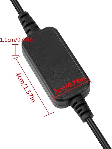 Miniatura 7 de Convertidor USB a 12 V, DROK de 5 V a 12 V, cable USB CC 5 V escalón hasta 12 V, línea de regulador de potencia de 1 A con puerto de 0.217 in, 3.9