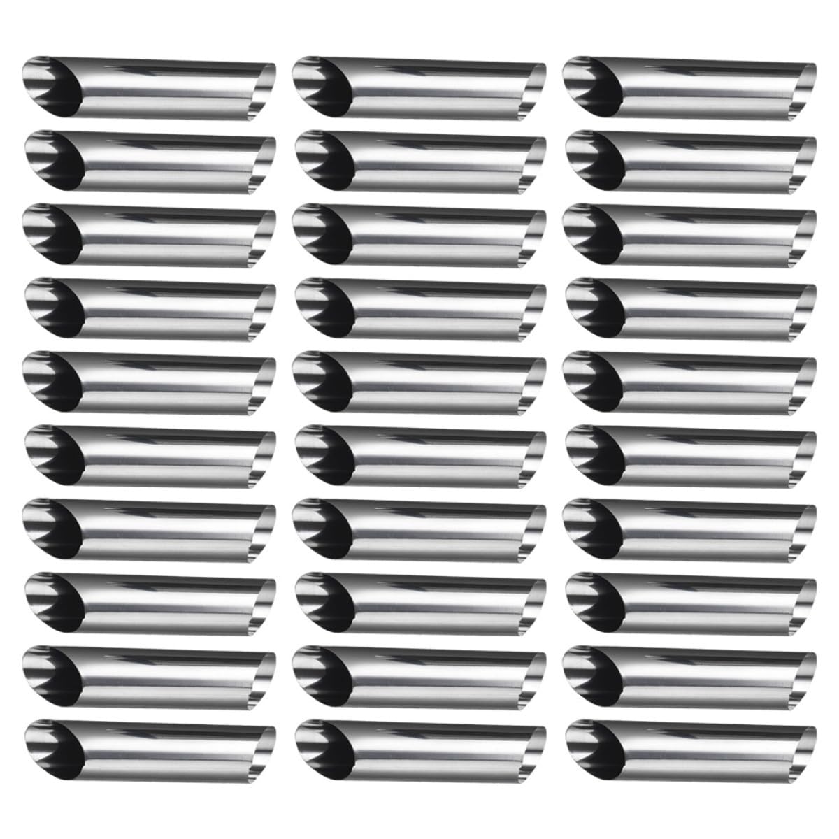 Moldes de Acero Inoxidable para Croissants Forma Tubular, 30 Piezas Compactas y Estables para Hornear Pan y Repostería en Horno