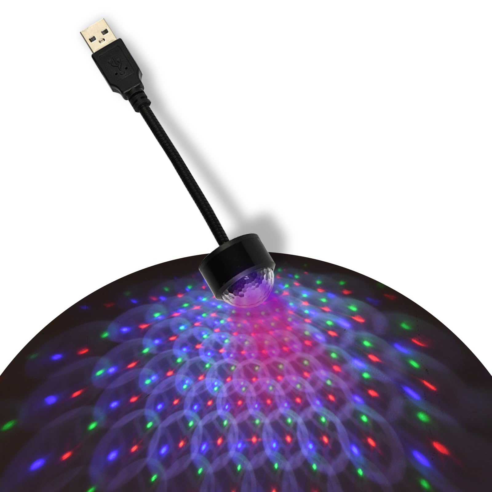 Multicolored Car Roof Starry Sky Light, Voice-Controlled LED Projection, Portable, USB Plug-and-Play, Universal for Cars, Home, Parties