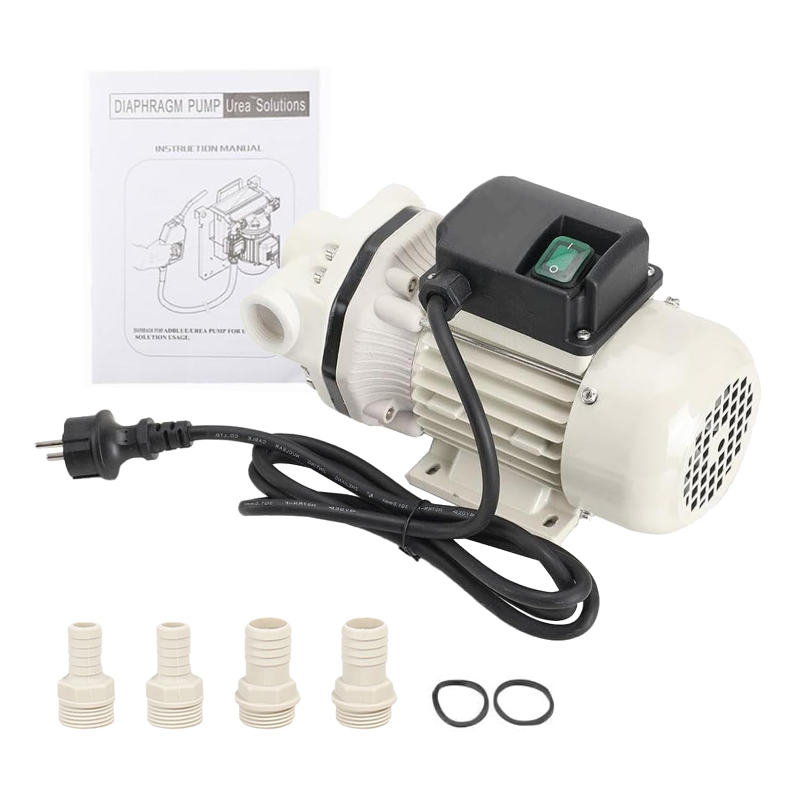 Bomba De Urea, 40L/Min Kit Bomba Ad-Blue Urea Piezas De Conexión Autocebantes Diafragma 220V - 0,4KW (50hz) Con 4 Boquillas Y 2 Abrazaderas 2950 Rpm Longitud Del Cable 1,8m