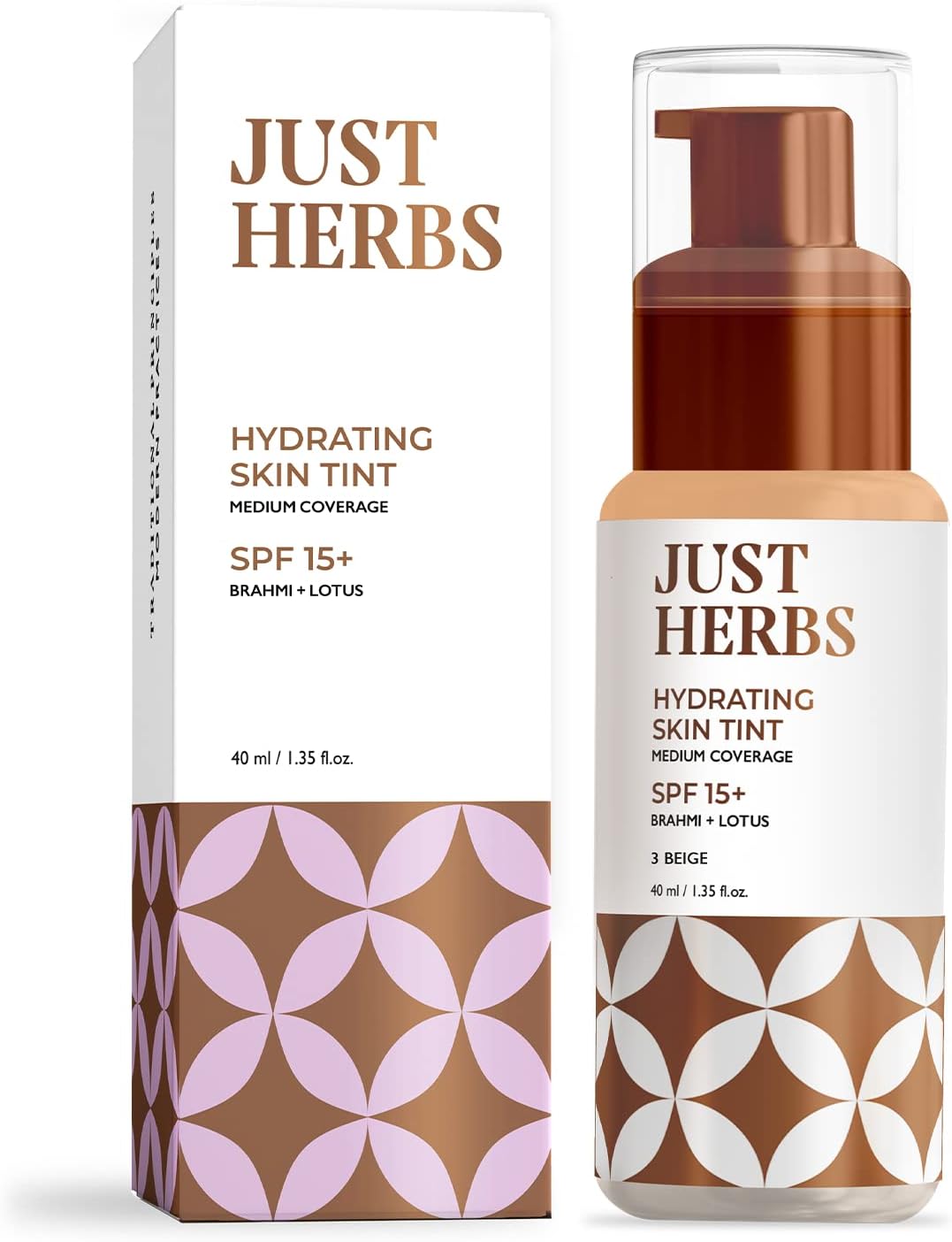 Just Herbs Ayurvedic Herb Enriched Skin Tint BB Cream For Pores,Blemish & Skin Tone CC Cream Foundation- Suits Oily Skin 40 ml