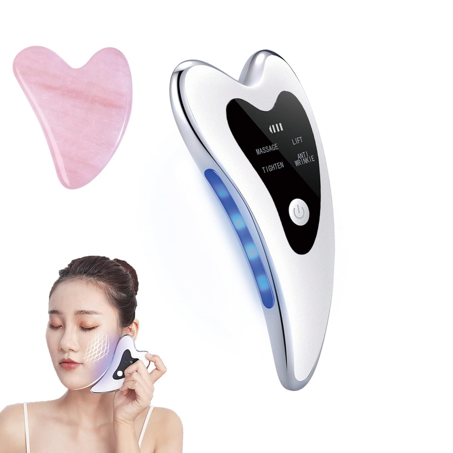 Gua Sha Facial， Electric Gua Sha，Face Sculpting Tool，Heated & Vibration & Red Light Face Massager, Anti-Aging, Eye/Face Puffiness, Firm/Tighten, Tension Relief,Acupressure
