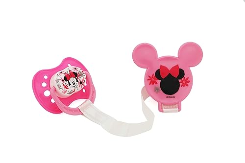 Miniatura 4 de Cudlie Disney - Paquete de 2 chupetes con 2 clips, diseño floral de Minnie Mouse