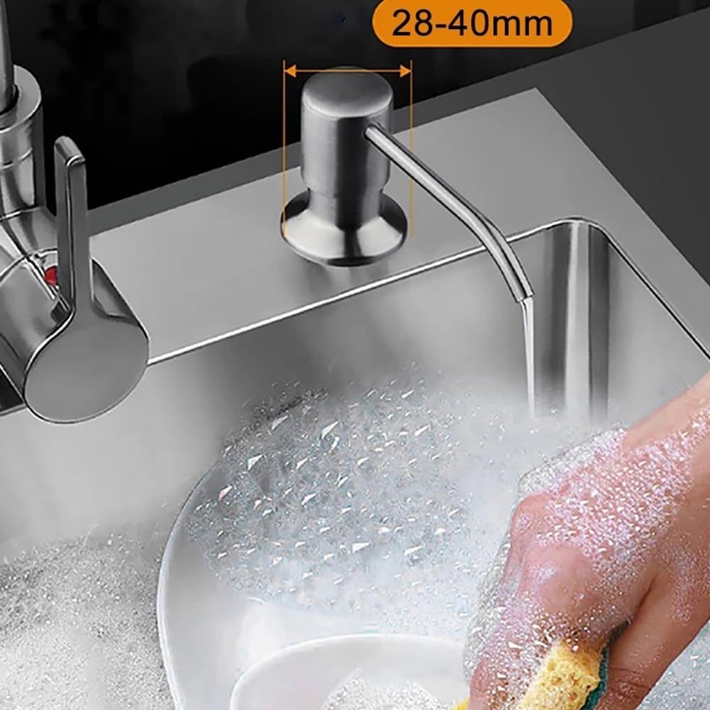 Dispensador de jabón negro, dispensador de fregadero de cocina de 500 ml, fácil y rápido de usar (negro)