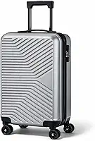 Mala de Bordo Viagem Pequena ABS 10kg Rodinhas 360° Fechadura com Senha (Prata)