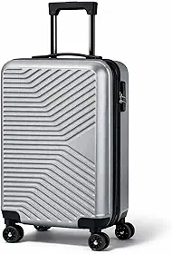 Mala de Bordo Viagem Pequena ABS 10kg Rodinhas 360° Fechadura com Senha (Prata)