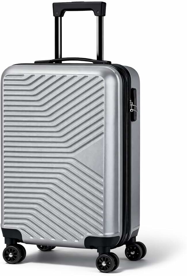 Mala de Bordo Viagem Pequena ABS 10kg Rodinhas 360° Fechadura com Senha (Prata)