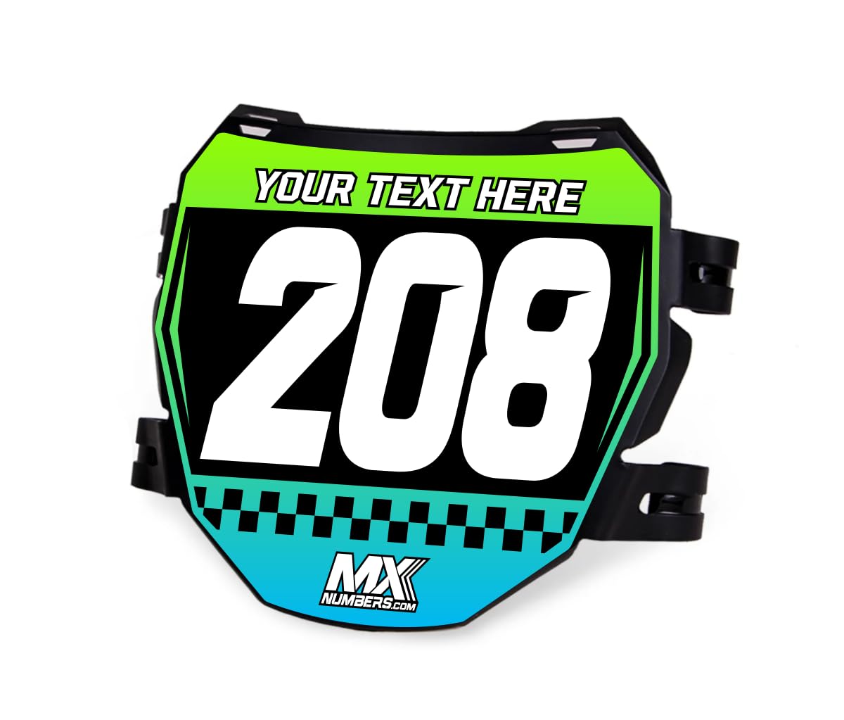 MxNumbers- Custom ODI DH Electric Bike Plate Decal | Mountain Bike Multicolored Race Graphics | Custom with Your Name, Number & Colors | Fits ODI Downhill Racing Number Plate