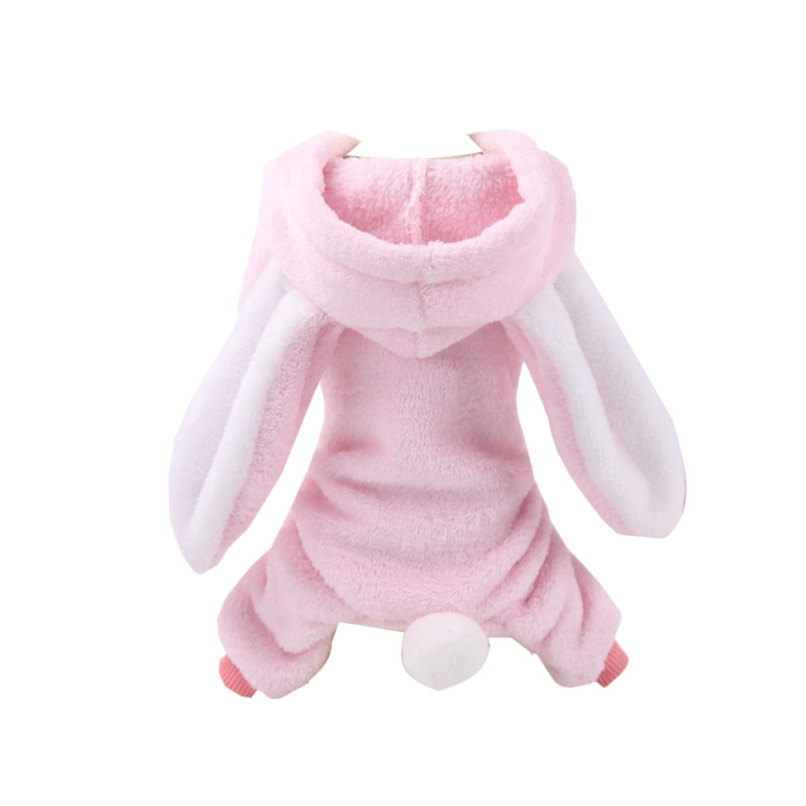 Pet Bunny Costumes for Halloween Christmas Easter, Funny Dog Cat Cosplay Coat Hoodie Outfits Warm Winter Fleece Clothes (XS)