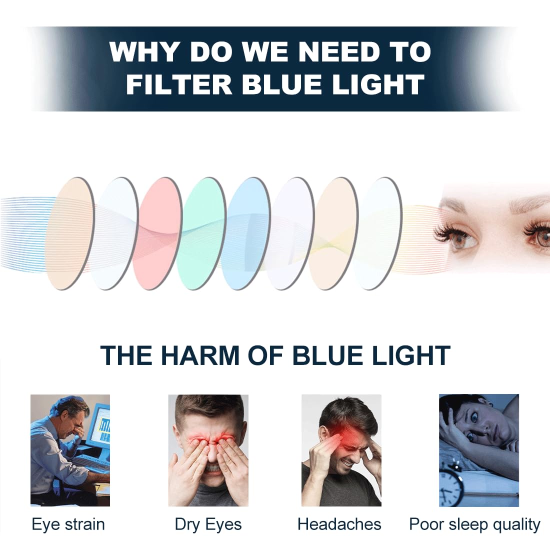 Blue Light Blocking Lunettes d'ordinateur pour homme et femme, anti-éblouissement 400 UV & Eye Strain Faux verres carrés, noirs, léopard, transparents, 0,00 x