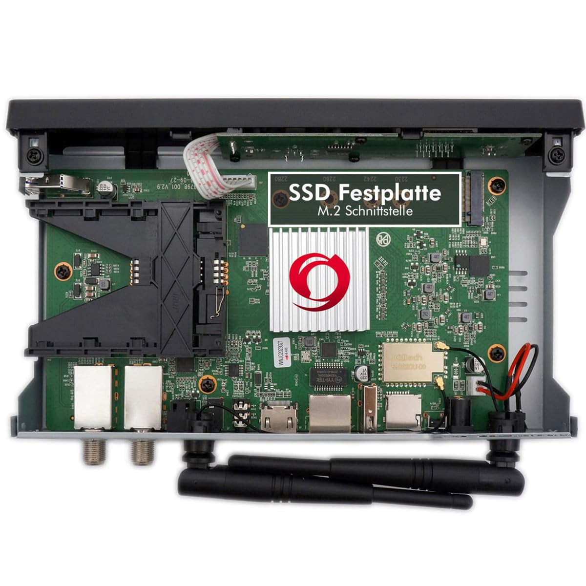 OCTAGON SF8008 UHD 4K Supreme Twin Sat Receiver + NONIC HDMI Kabel, 2X DVB-S2X Tuner, E2 Linux & Define OS, mit PVR Aufnahmefunktion, M.2 M Key, Gigabit LAN, Sat to IP, Kartenleser, WiFi WLAN