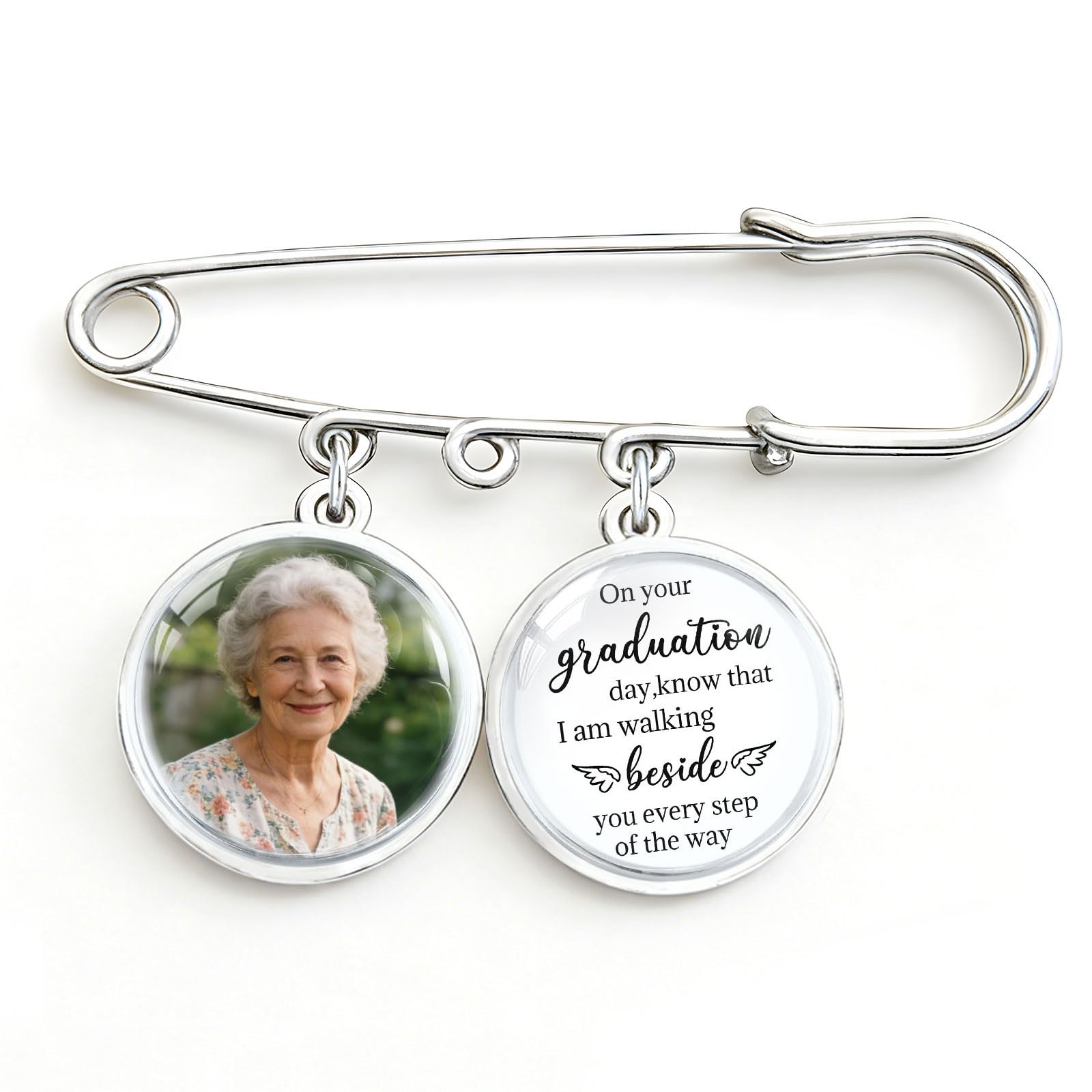 Custom Graduation Tassel Brooches Pins with Memorial Photo Texts Charm,Personalized Memorial Cap Accessory 2026 - 1