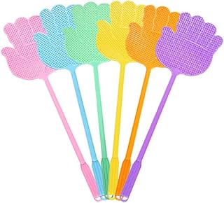 Lythor Fly Swatter, Strong Flexible Manual Pest Control Colorful Plastic with 18.7" Durable Long Handle Plastic Fly Swatter Best for Home