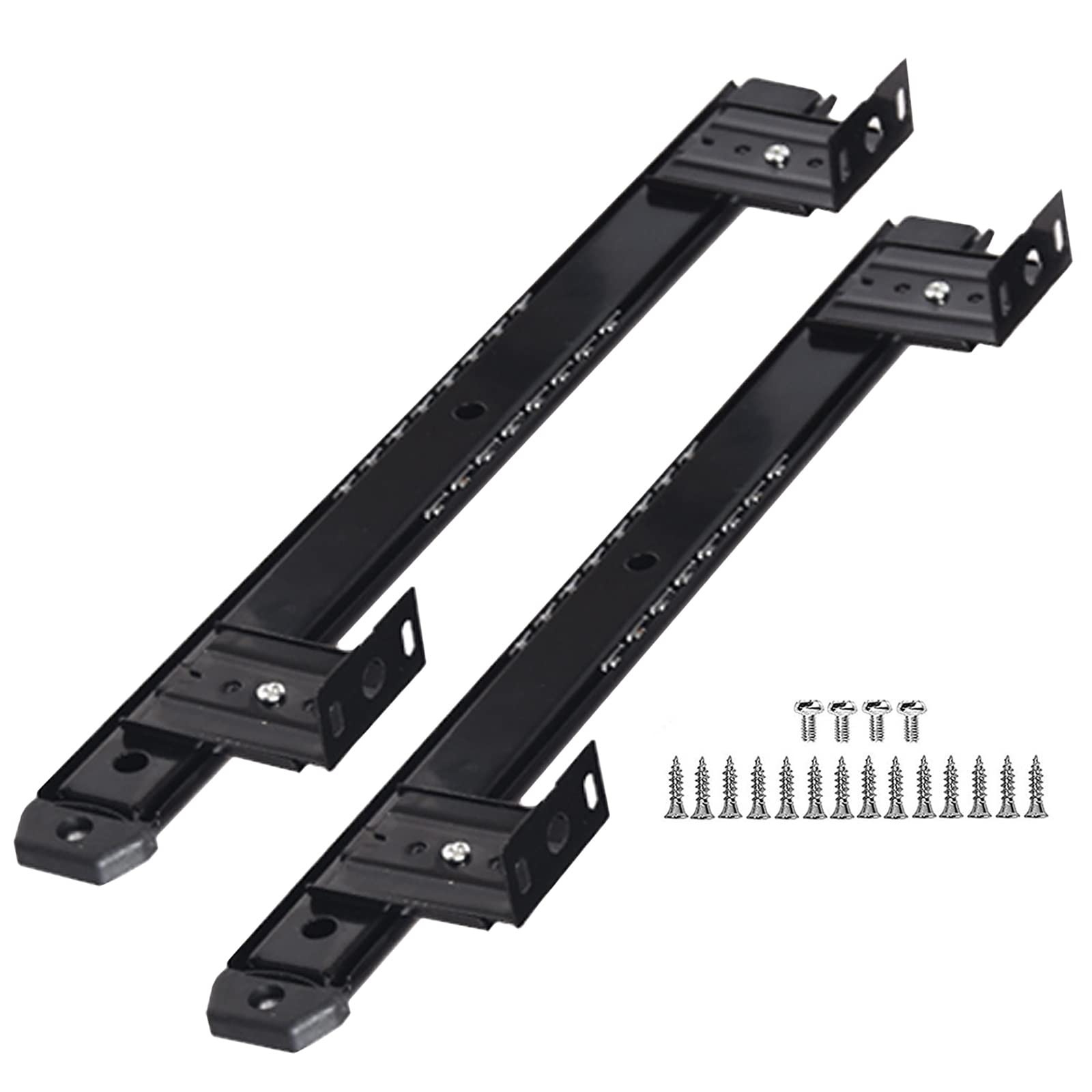 Sagidar Black Kitchen Cabinet Drawer Slides, Telescopic Drawer Runners 35Cm, Silent Scrolling, 2Pcs Runner Keyboard Shelf, Height Adjustment, 40Kg Load Capacity